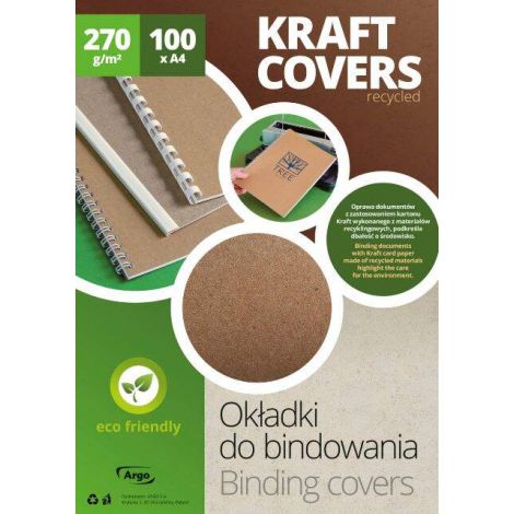 Okładki do bindowania Argo A4 Kraft, 100szt